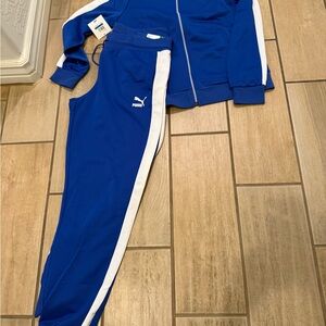 Puma Woman’s Dazzling Blue Logo Track Suit Sz X-Large